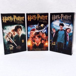 Harry Potter VHS Lot of 3 Chamber of Secrets Sorcerers Stone Prisoner of Azkaban